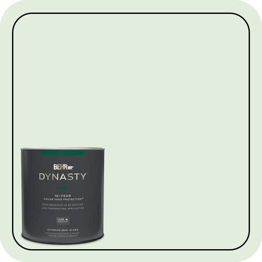 BEHR DYNASTY 1 qt. #460C-2 Spearmint Stick Semi-Gloss Enamel Exterior Stain-Blocking Paint & Primer