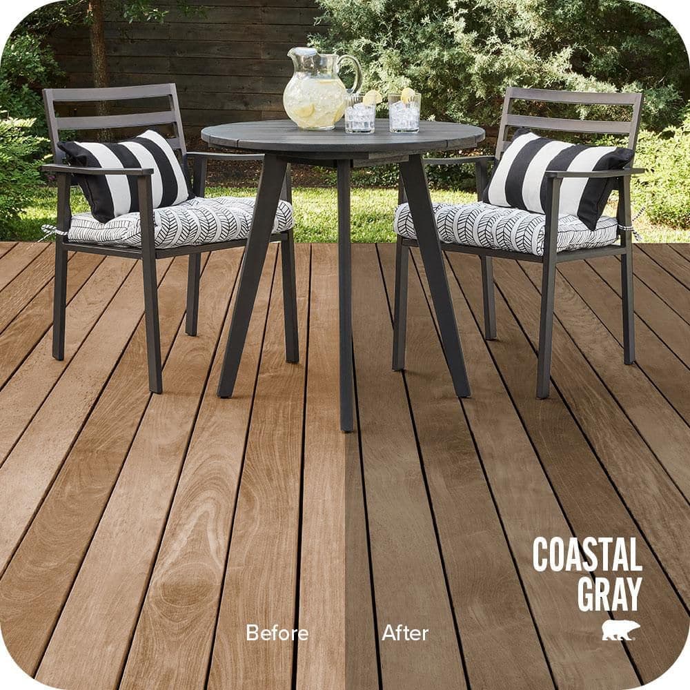BEHR PREMIUM 1 gal. #ST-249 Coastal Gray Semi-Transparent Waterproofing Exterior Wood Stain and Sealer (2)