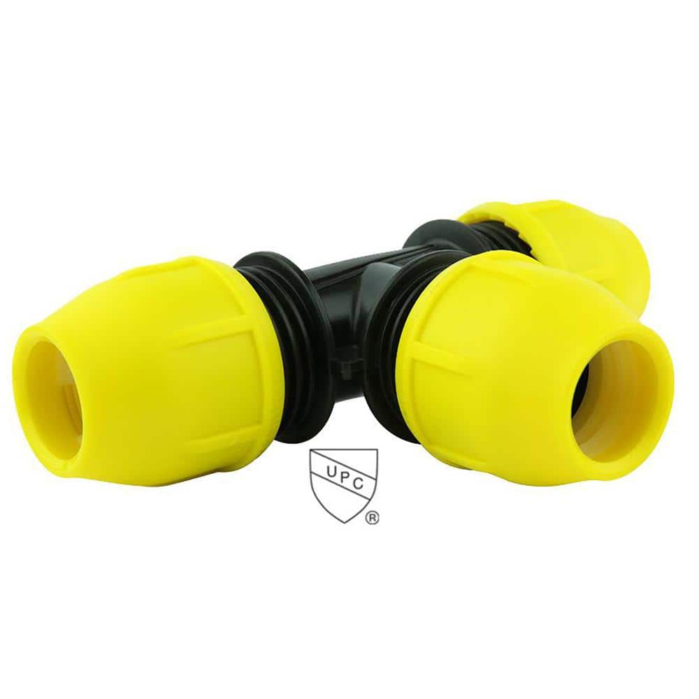HOME-FLEX 1-1/2 in. IPS DR 11 Underground Yellow Poly Gas Pipe Tee