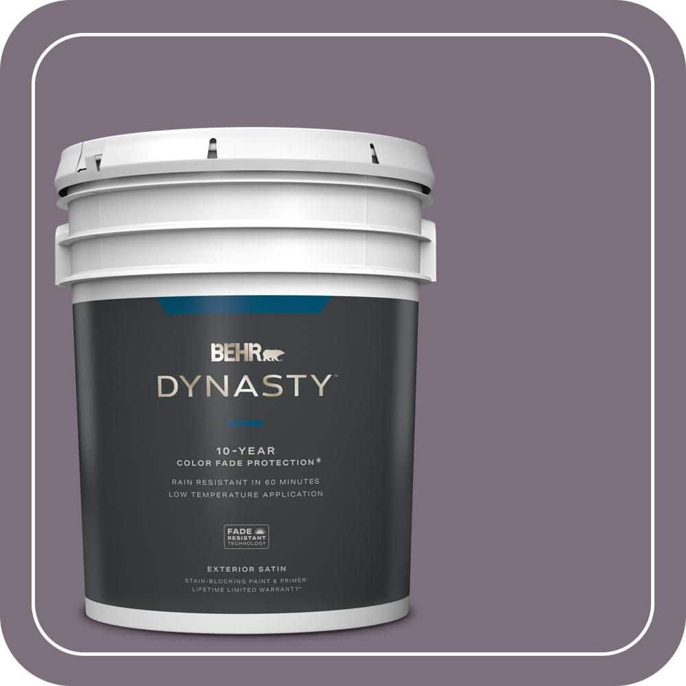 BEHR DYNASTY 5 gal. #PPU17-17 Plum Shadow Satin Enamel Exterior Stain-Blocking Paint & Primer
