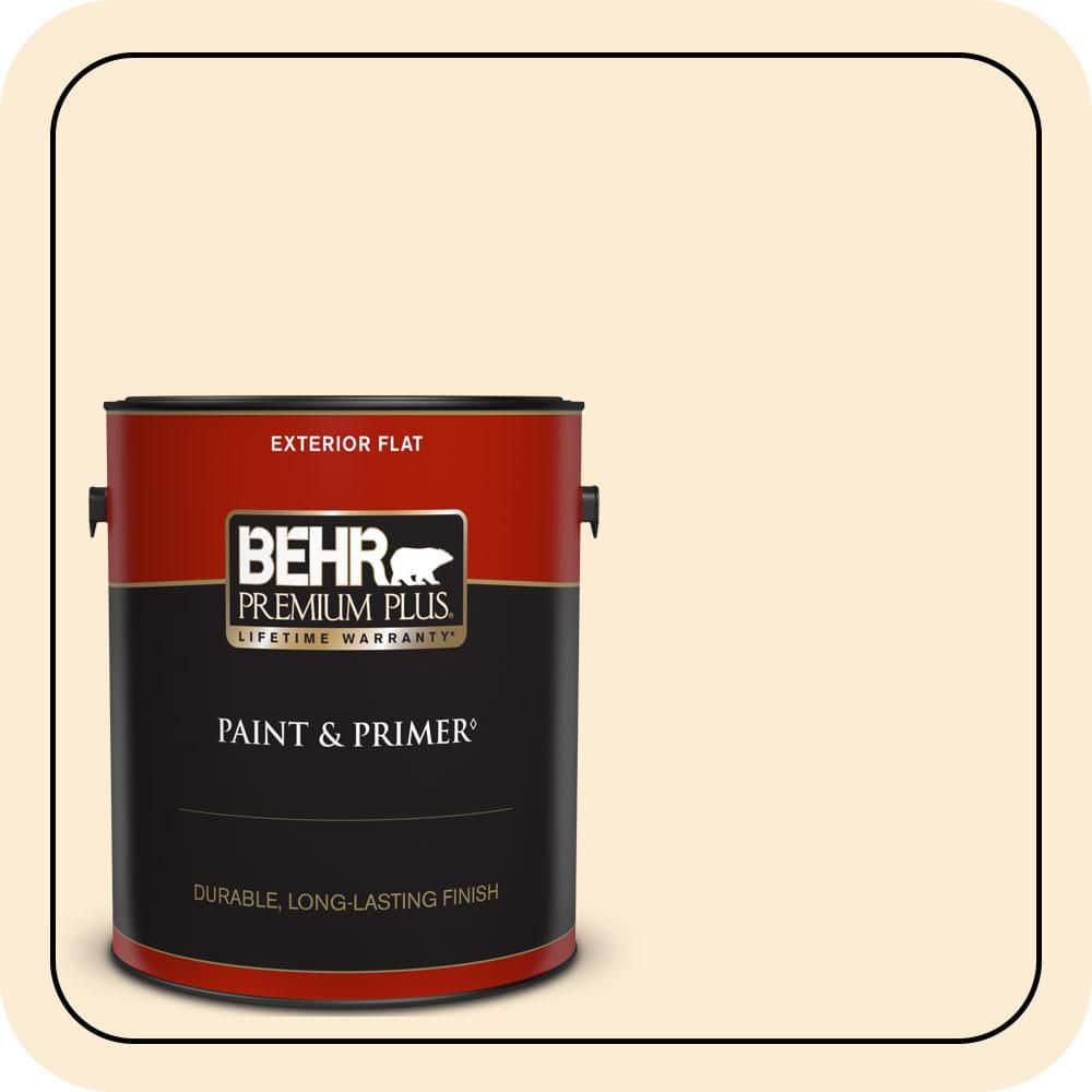 BEHR PREMIUM PLUS 1 gal. #P220-1 Frosty Melon Flat Exterior Paint & Primer