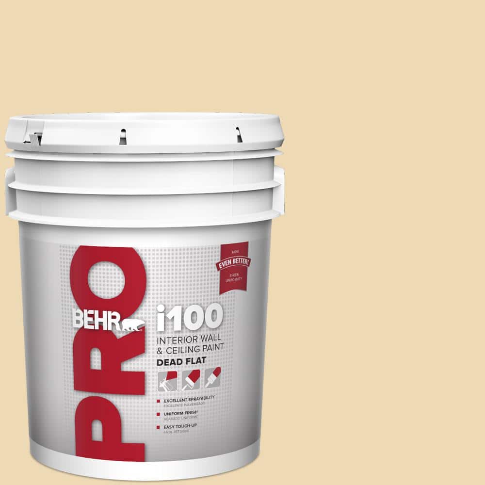 BEHR PRO 5 gal. #340E-3 Bavarian Cream Dead Flat Interior Paint (1)