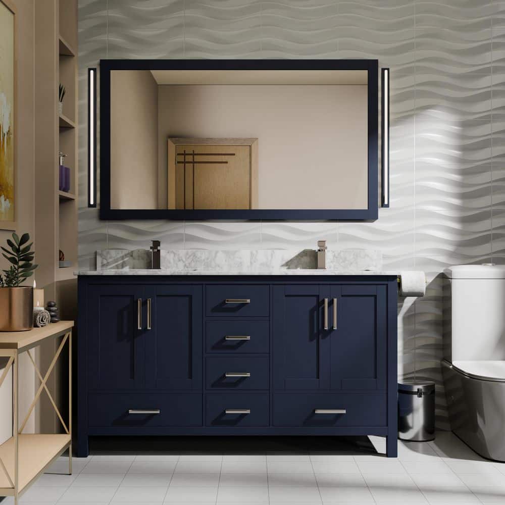 Lexora Jacques 60 in. W x 22 in. D x 34 in. H Bath Vanity Cabinet without Top in Navy Blue (1)
