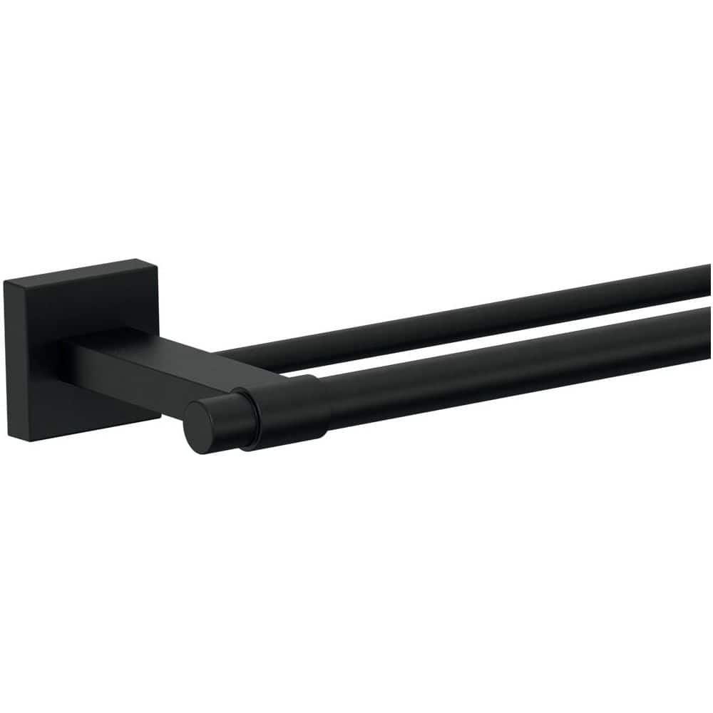 Franklin Brass Maxted 24 in. Wall Mount Double Towel Bar Bath Hardware Accessory in Matte Black (2)
