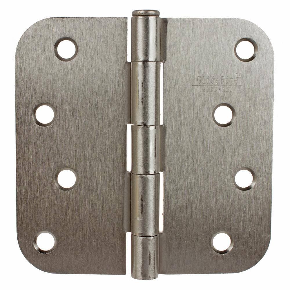 GlideRite 4 in. Steel Door Hinge 5/8 in. Corner Radius with Screws