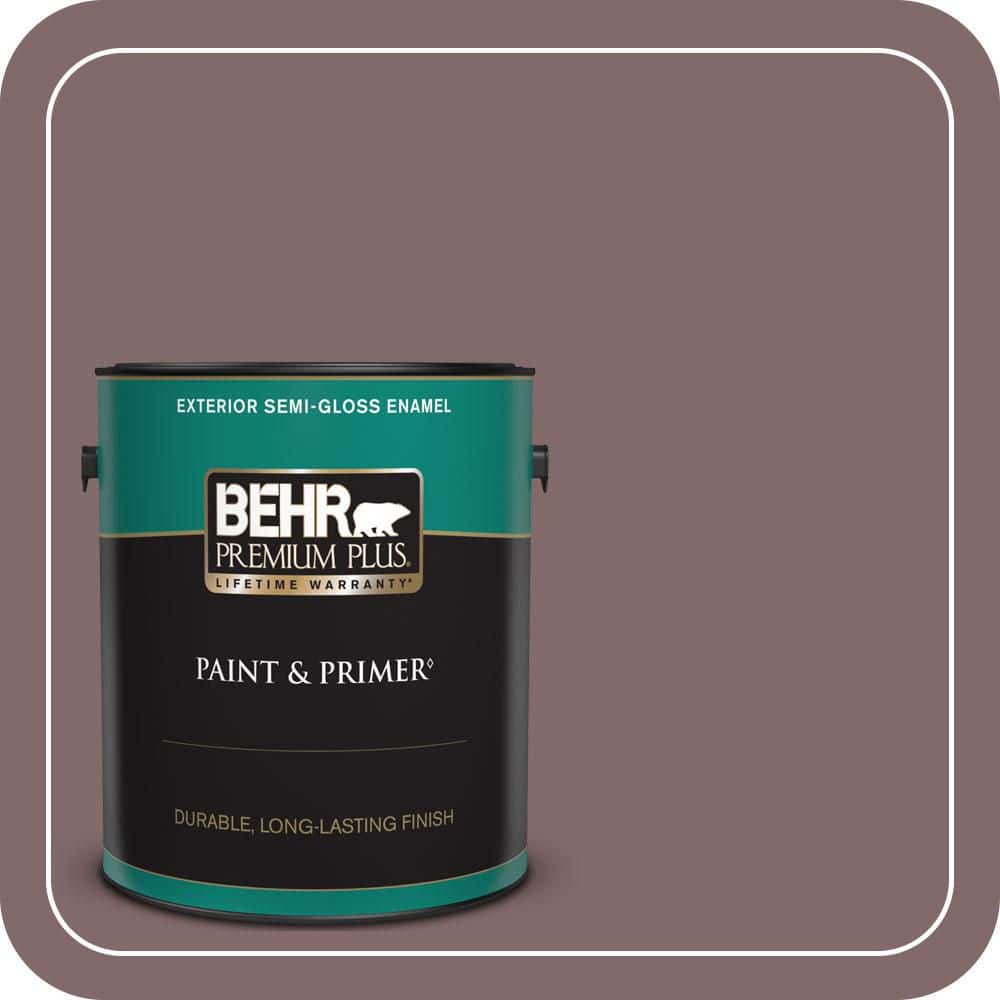 BEHR PREMIUM PLUS 1 gal. #N120-6 Raisin in the Sun Semi-Gloss Enamel Exterior Paint & Primer