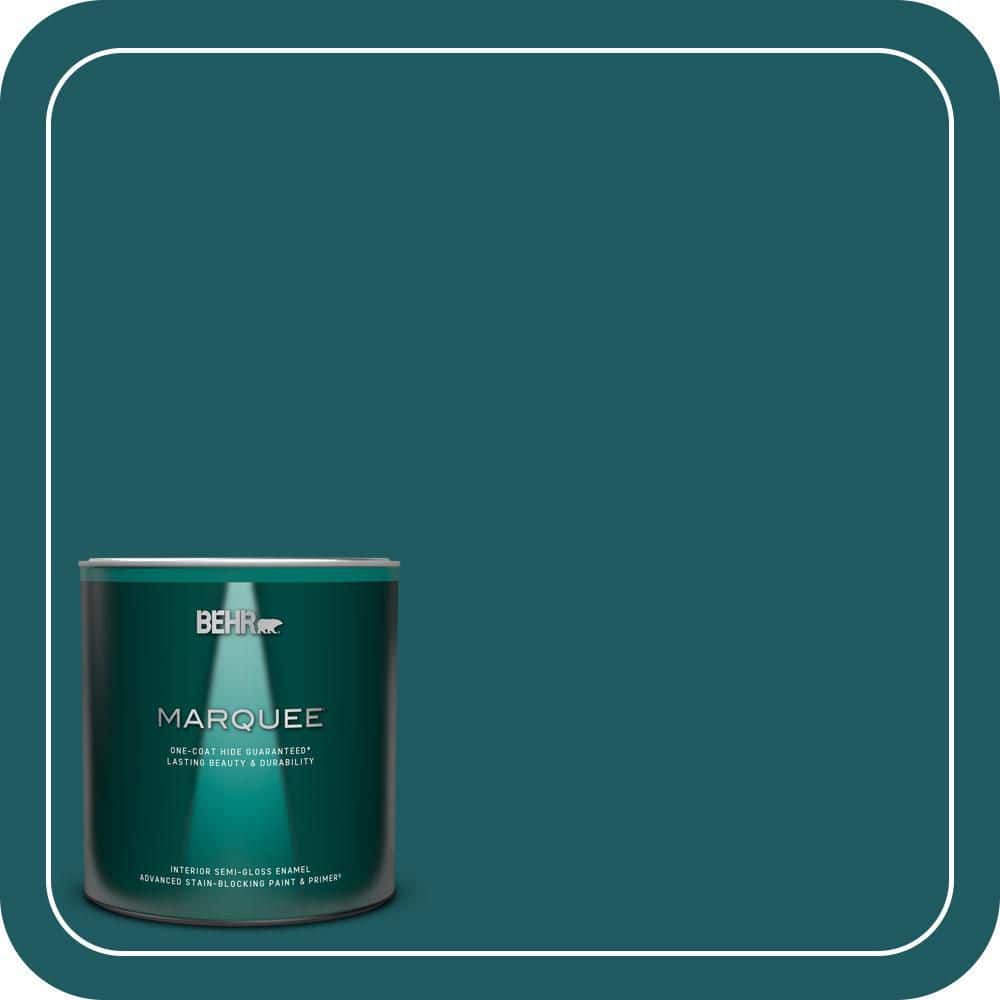 BEHR MARQUEE 1 qt. #S-H-510 Moonlit Pool Semi-Gloss Enamel Interior Paint & Primer