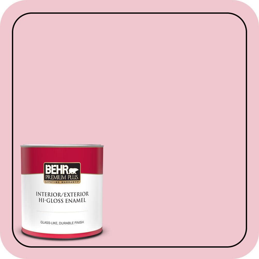 BEHR PREMIUM PLUS 1 qt. #P140-2 Sweetheart Hi-Gloss Enamel Interior/Exterior Paint & Primer