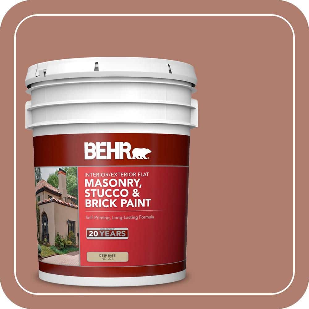 BEHR 5 gal. #PPU2-11 Mars Red Flat Interior/Exterior Masonry, Stucco and Brick Paint