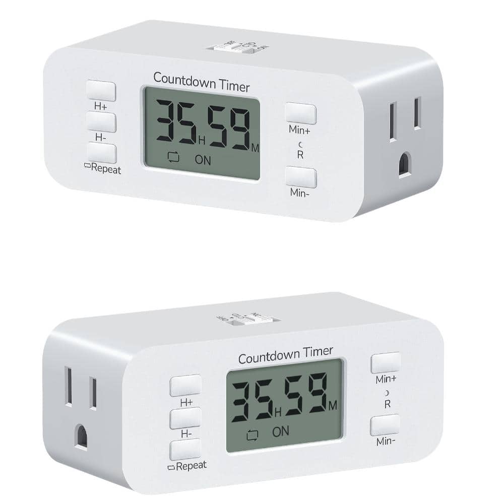 DEWENWILS 2 Pack Countdown Plug-In Timer Outlet (1)