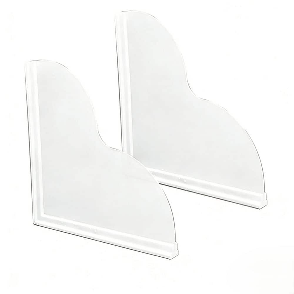 Esepony 9.25 in. x 9.25 in. Waterproof Self-Adhesive Shower Corner Splash Guard for Bathtub, White (2-Pack) (1)