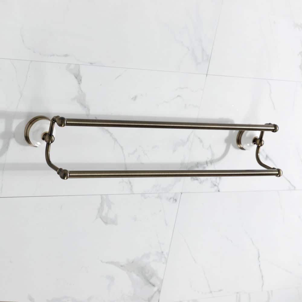 Kingston Brass 1-Pack Victorian 24 in. Wall Mounted Dual Towel Bar in Antique Brass (2)