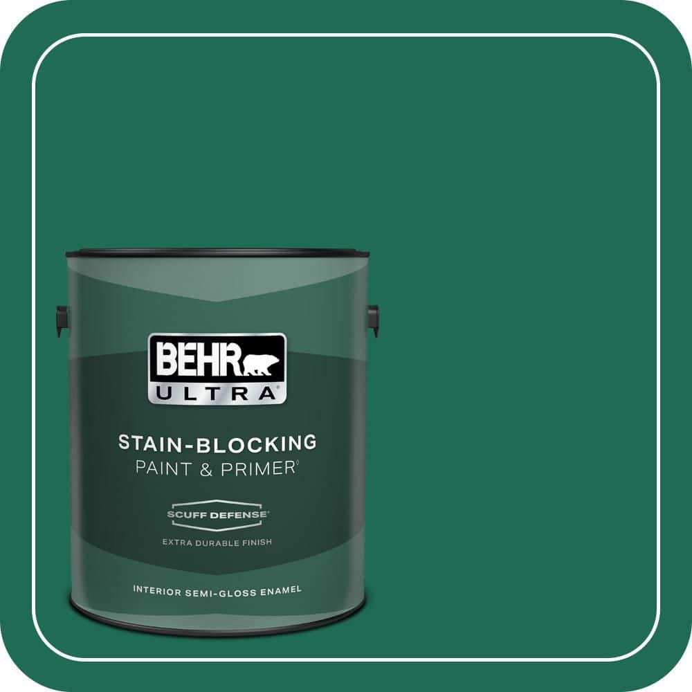 BEHR ULTRA 1 gal. #P430-7 Sparkling Emerald Extra Durable Semi-Gloss Enamel Interior Paint & Primer