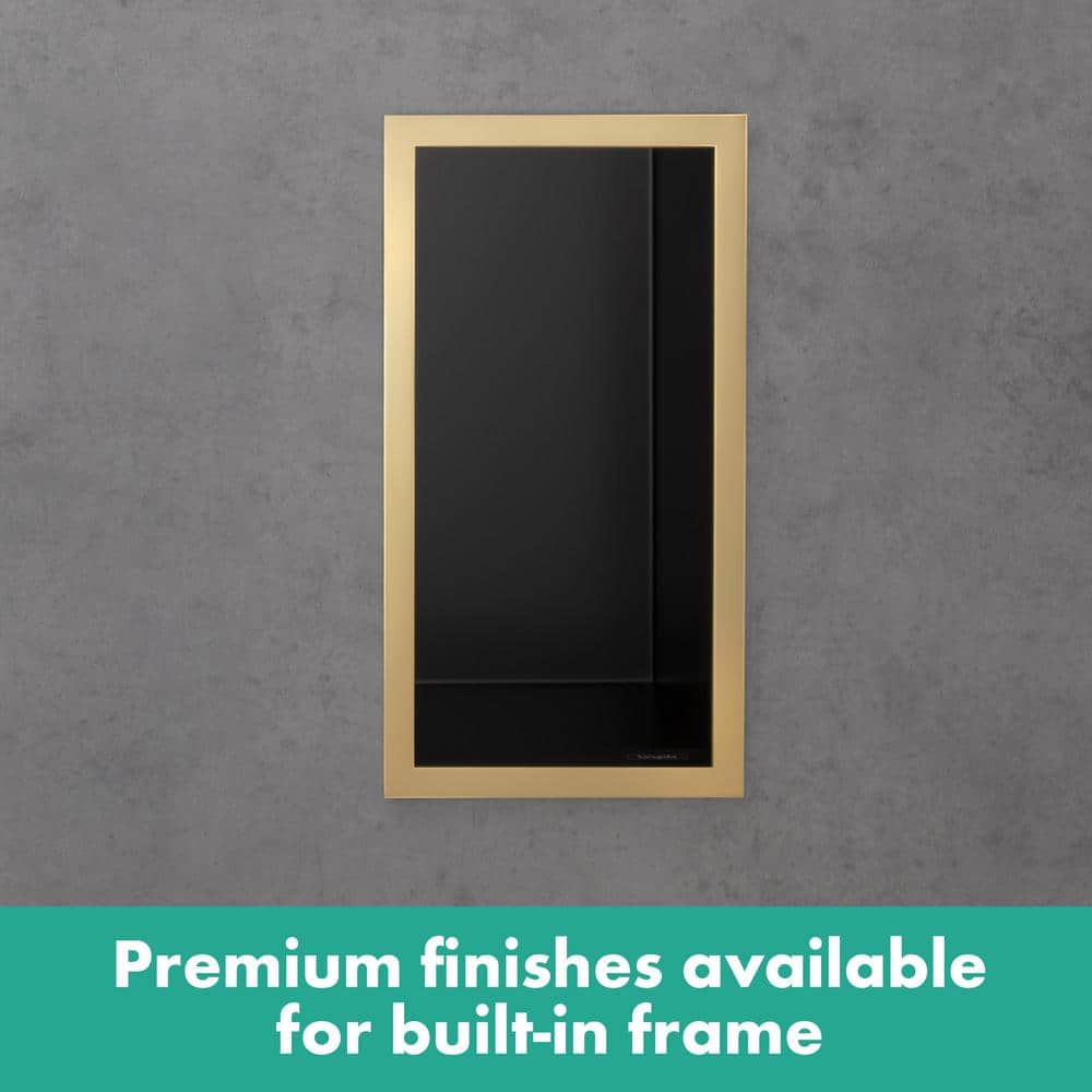 Hansgrohe XtraStoris Individual 9 in. W x 15 in. H x 4 in. D Stainless Steel Shower Niche in Brushed Black Chrome (3)