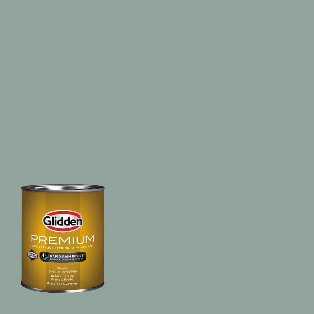 Glidden Premium 1 qt. PPG1136-5 Spruce Shade Flat Exterior Latex Paint (1)