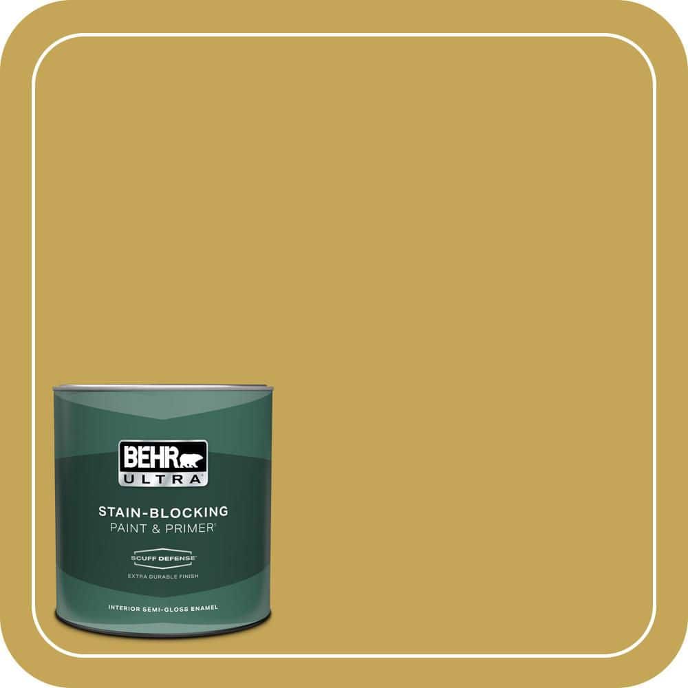 BEHR ULTRA 1 qt. #PPU6-18 Lemongrass Extra Durable Semi-Gloss Enamel Interior Paint & Primer