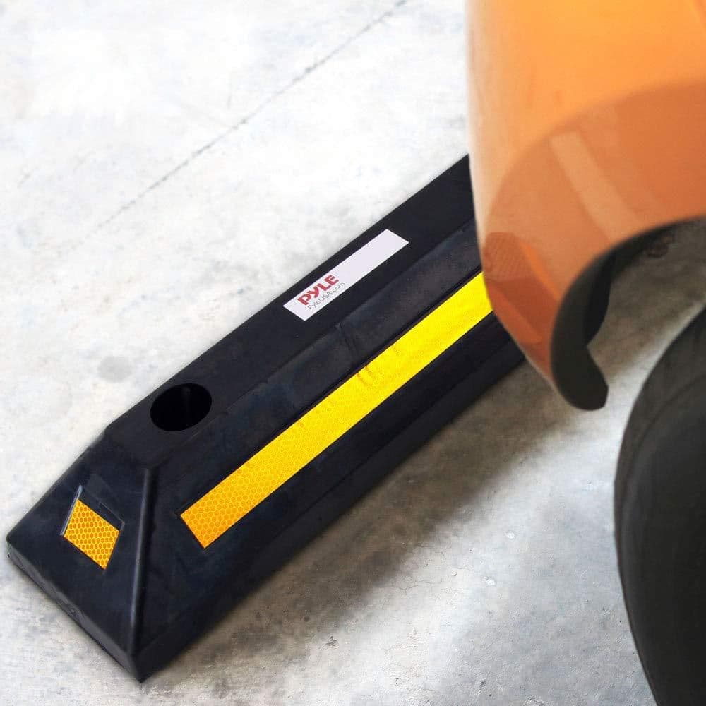 NVNOO Curb Garage Vehicle Floor Stopper for Parking Safety, Heavy Duty Rubber Parking Lot Driveway Stopper (2)