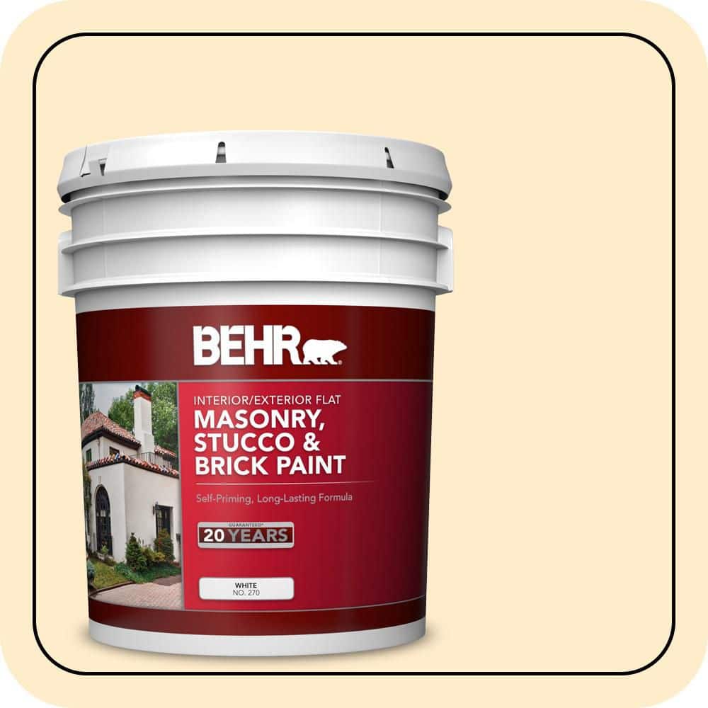 BEHR 5 gal. #P270-1 Honey Infusion Flat Interior/Exterior Masonry, Stucco and Brick Paint
