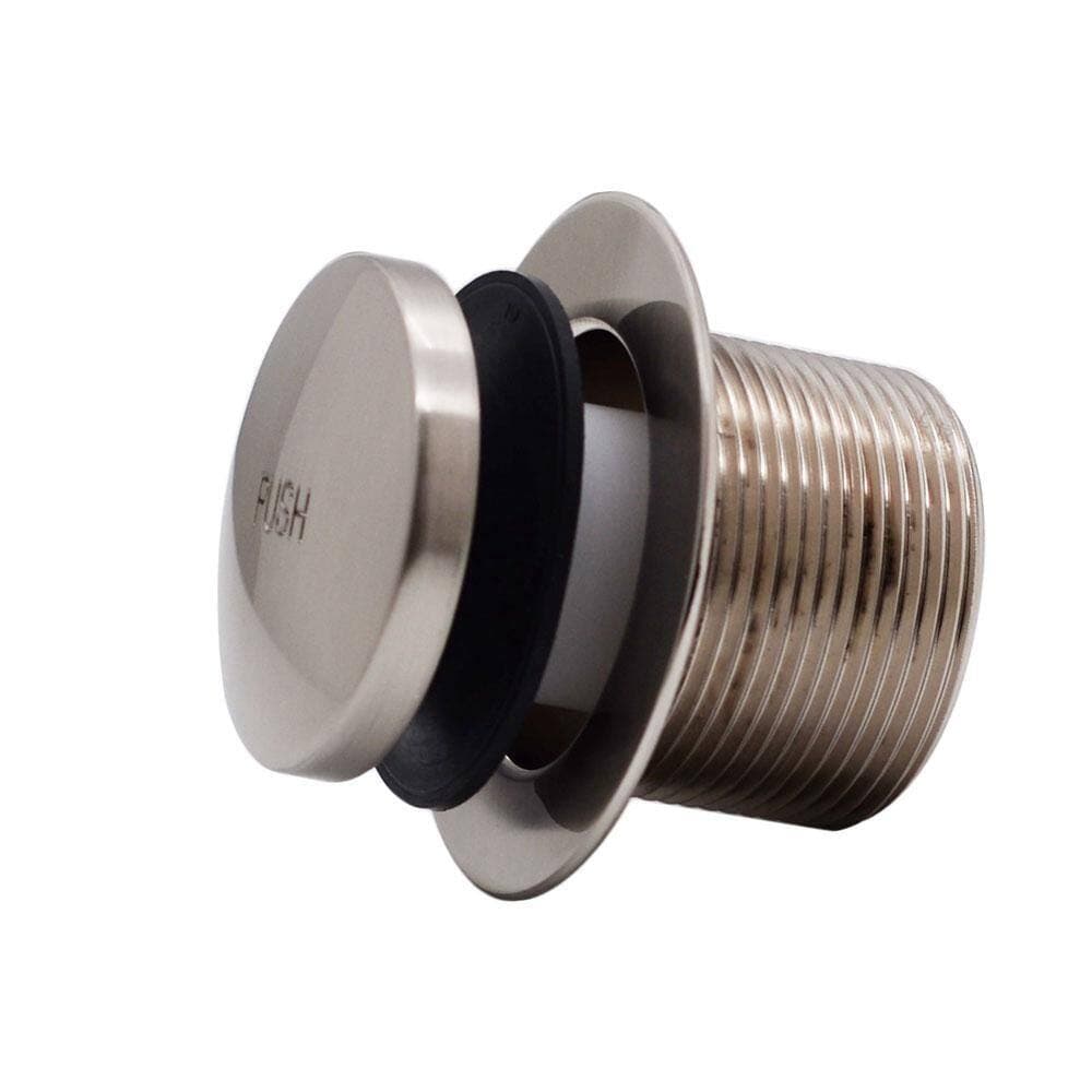 Westbrass 22 in. Direct Connect 17-Gauge Brass Waste and Overflow with Tip-Toe Drain Trim Satin Nickel (2)