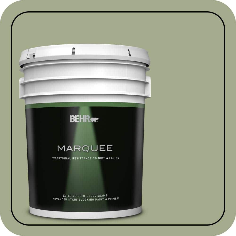 BEHR MARQUEE 5 gal. #PMD-36 Mountain Sage Semi-Gloss Enamel Exterior Paint & Primer