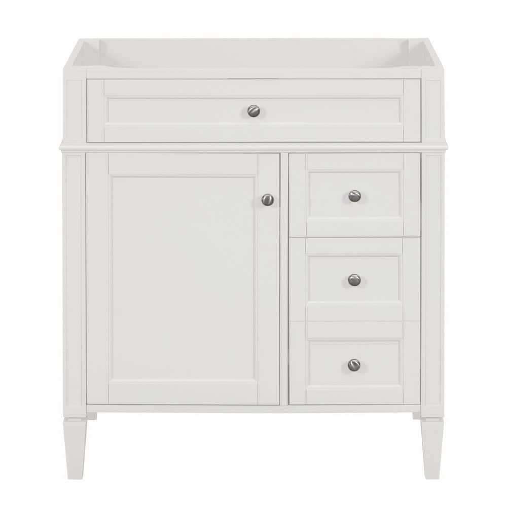 Unbranded 30 in. Bath Vanity Cabinet without Top Sink in White with Drawers, Tip-Out Drawer, Adjustable Shelf (Not Include Basin)
