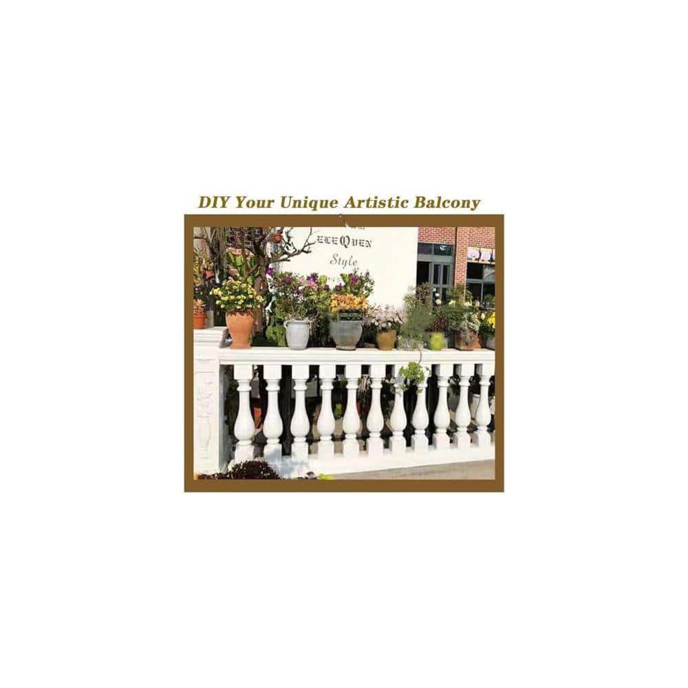 KIWDZFU 19.68 in. Precast Baluster Rail Concrete Mold Balcony Railing Cover Line Plastic Mould Roman Column 2-Pack (3)