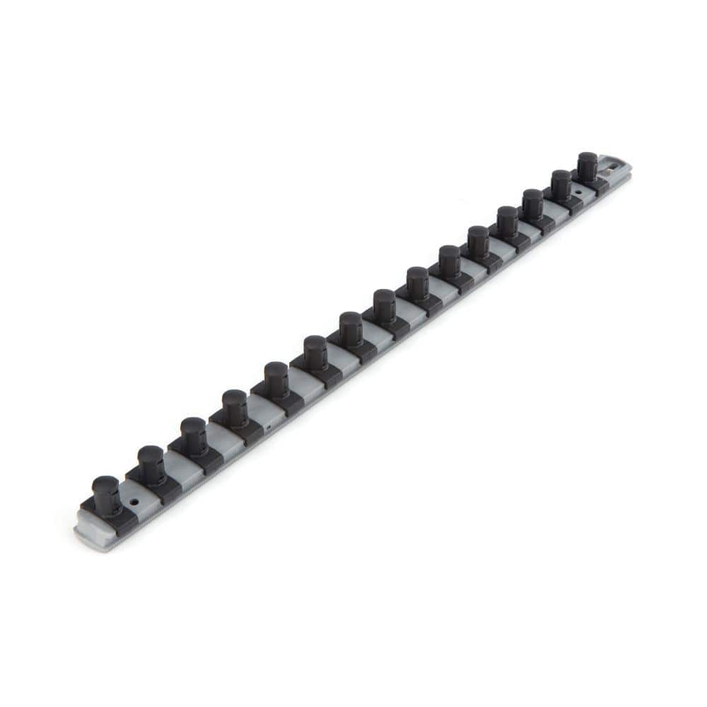 TEKTON 1/2 in. Drive x 18 in. Socket Rail, 15 Clips, Gray (1)