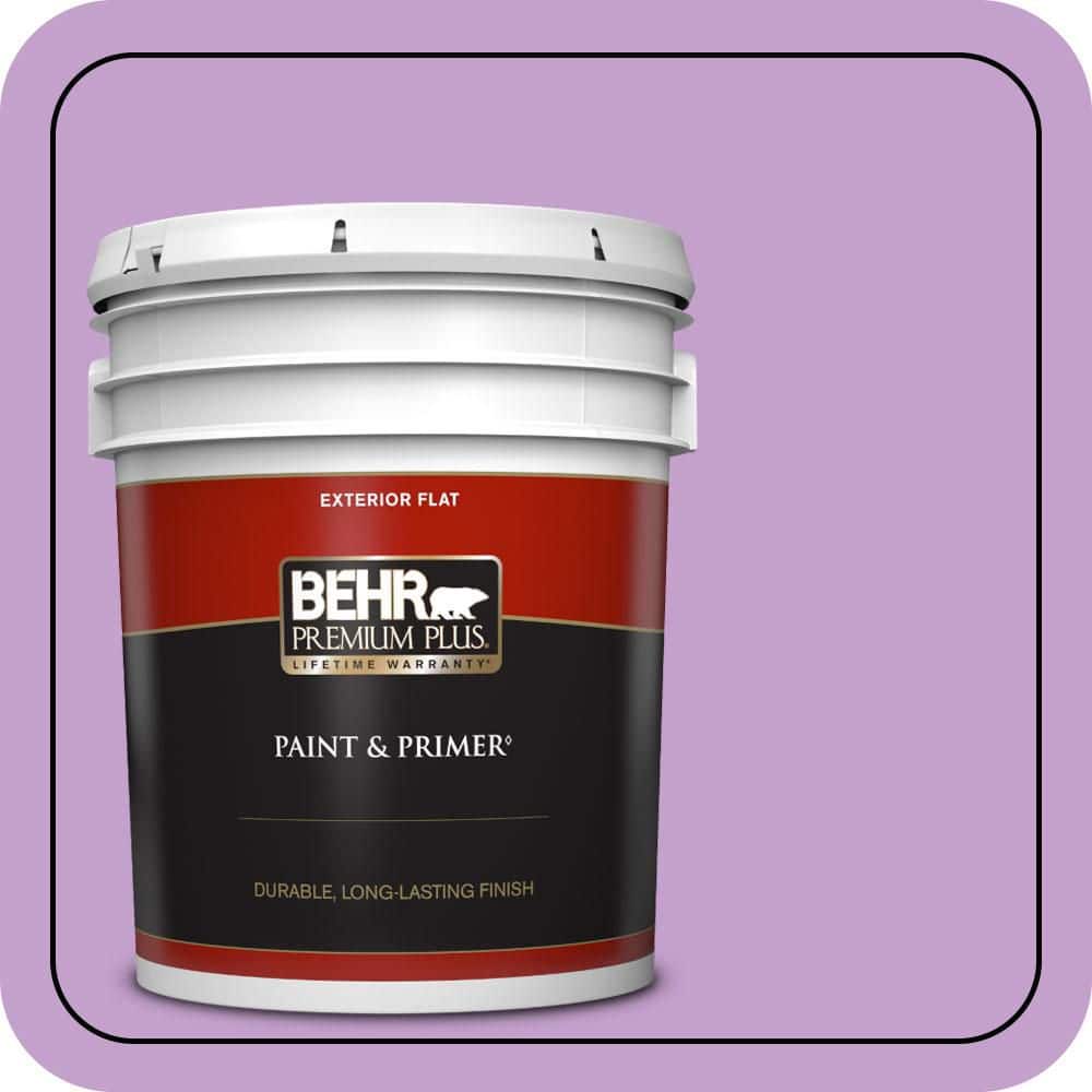 BEHR PREMIUM PLUS 5 gal. #P100-4 Lovers Knot Flat Exterior Paint & Primer