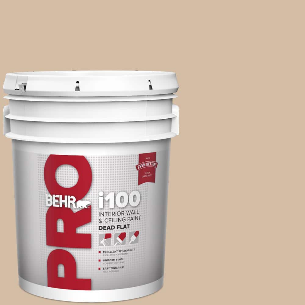 BEHR PRO 5 gal. #HDC-MD-12 Tiramisu Cream Dead Flat Interior Paint (1)