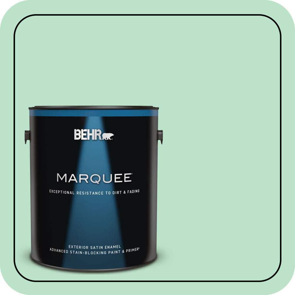 BEHR MARQUEE 1 gal. #P410-2 Spearmints Satin Enamel Exterior Paint & Primer