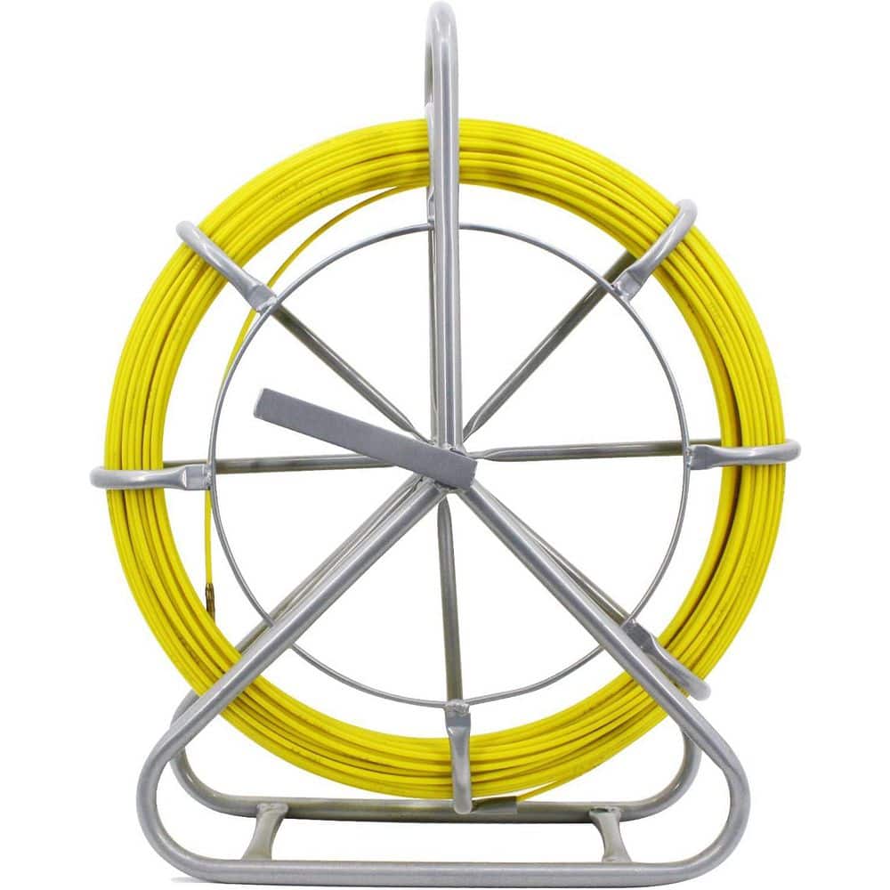 Ahfiwaso 350 ft. Fiberglass Duct Rodder Fish Tape Cable Running Rod Cable Puller with Steel Reel Stand for Telecommunication (2)