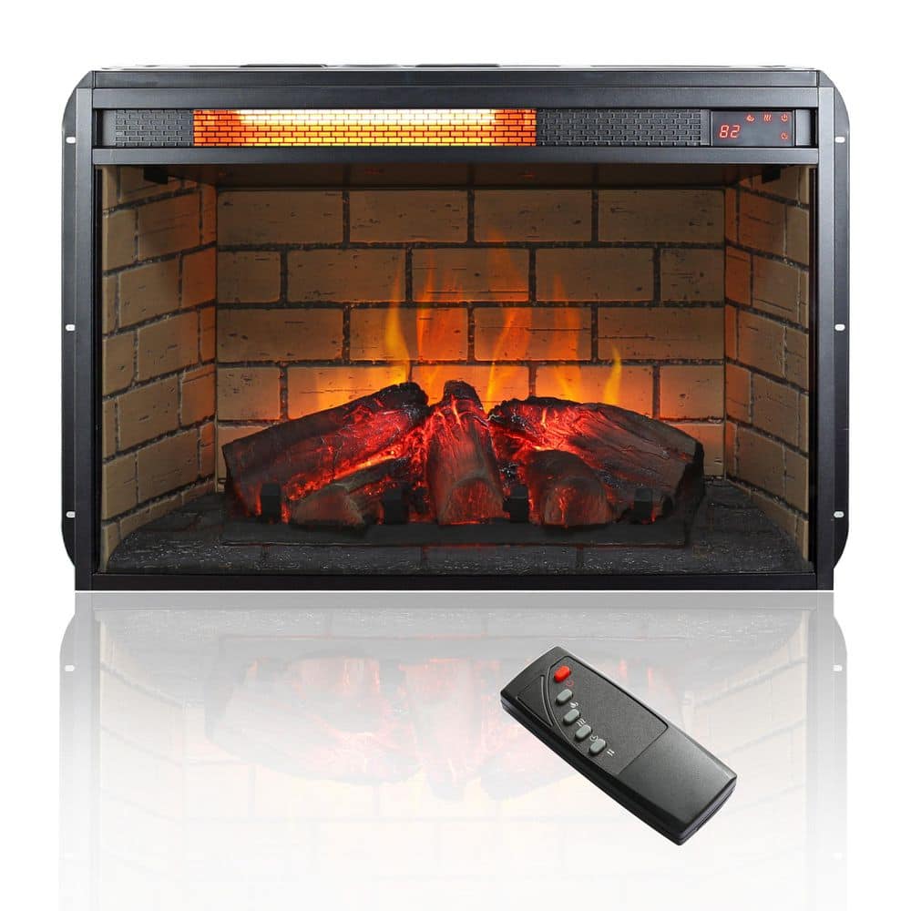 Kadehome 26 in. W 5000BTU Infrared Quartz Recessed Electric Fireplace Insert with Overheat Protection, Timer Setting (1)