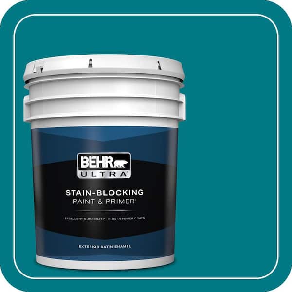 BEHR ULTRA 5 gal. #S-G-510 Beach Towel Satin Enamel Exterior Paint & Primer (2)