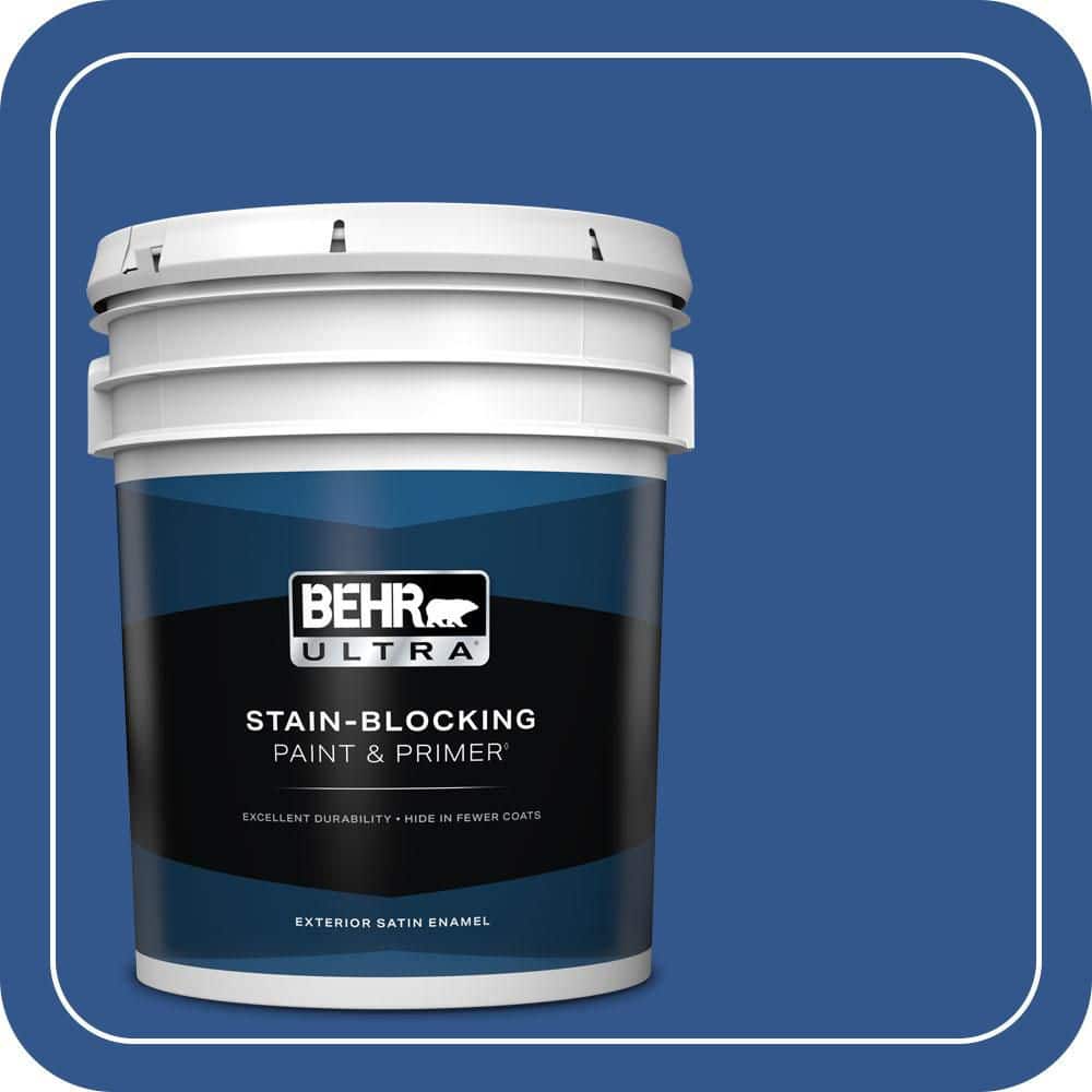 BEHR ULTRA 5 gal. #PPU15-03 Dark Cobalt Blue Satin Enamel Exterior Paint & Primer