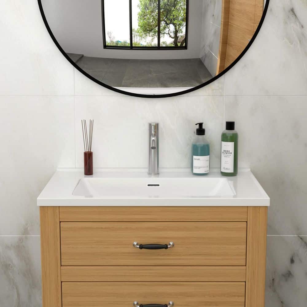 LIVACA 32 in. x 20 in. Drop-In Ceramic Bathroom Sink in White with Overflow Durable Construction Easy to Install (3)