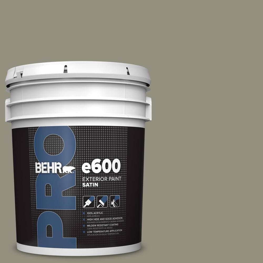 BEHR PRO 5 gal. #N350-5 Muted Sage Satin Exterior Paint (1)
