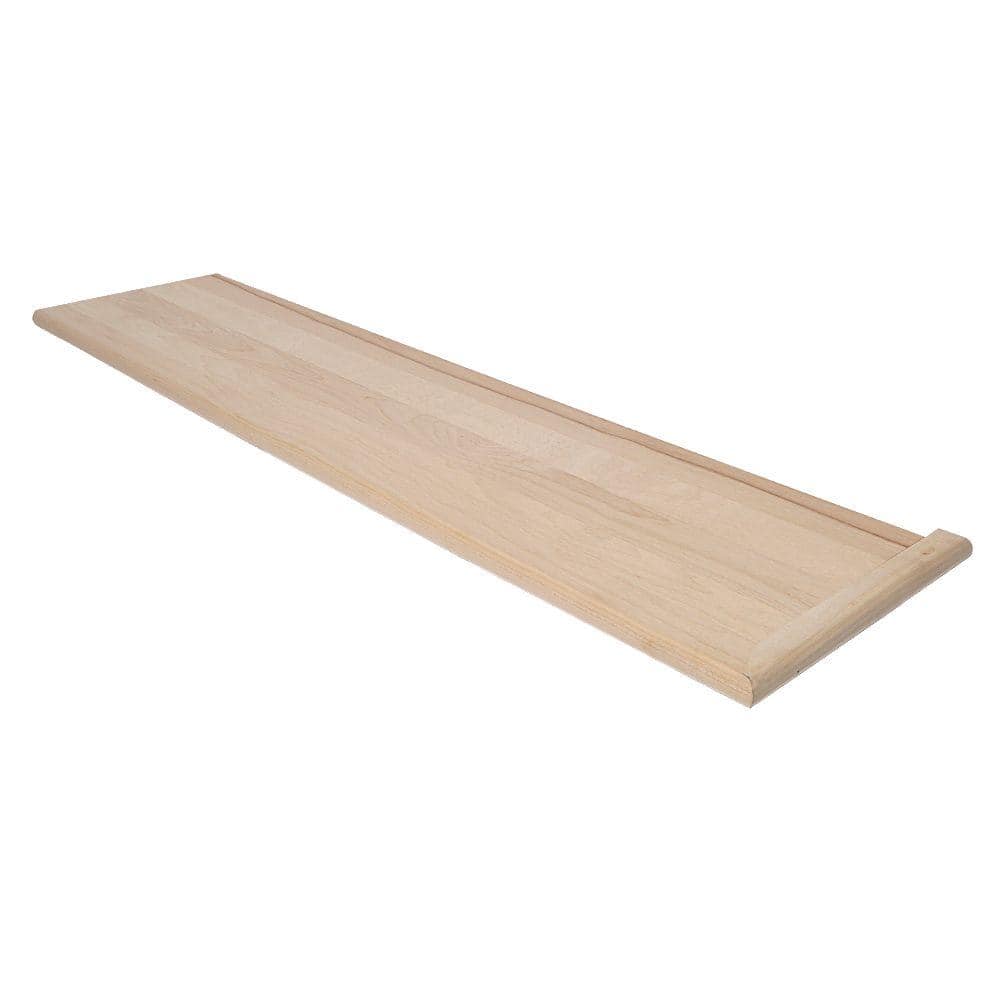 Stairtek 1 in. x 11.5 in. x 48 in. Unfinished Maple Reversible Return Plain Cut Tread (1)