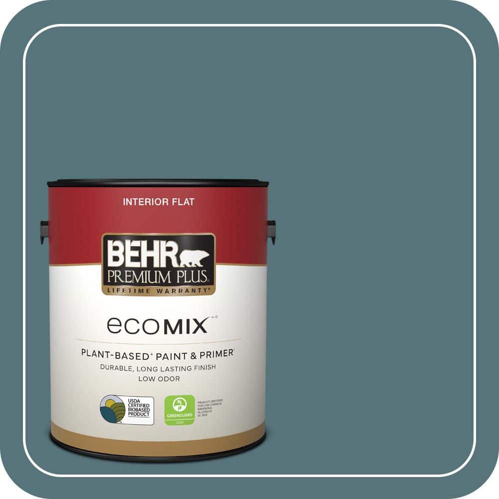 BEHR PREMIUM PLUS 1 gal. Home Decorators Collection #HDC-FL15-03 Blue Sage Flat EcoMix Plant-Based Interior Paint & Primer (1)