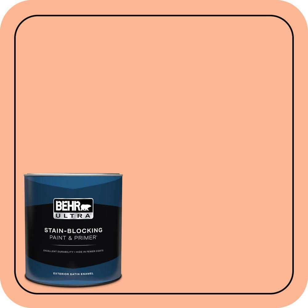 BEHR ULTRA 1 qt. #P200-4 Carotene Satin Enamel Exterior Paint & Primer