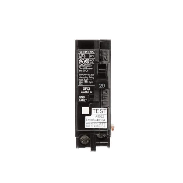 Siemens 20 Amp 1-Pole Type QPF2 GFCI Circuit Breaker (2)