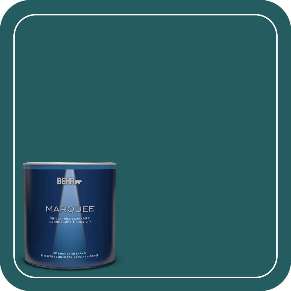 BEHR MARQUEE 1 qt. #S450-7A Out to Sea Satin Enamel Interior Paint and Primer