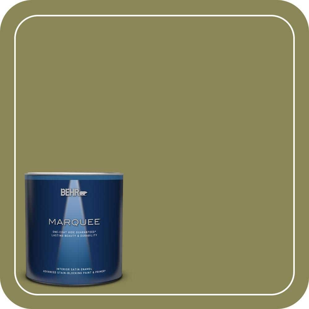 BEHR MARQUEE 1 qt. #S340-6 Fertile Green Satin Enamel Interior Paint & Primer