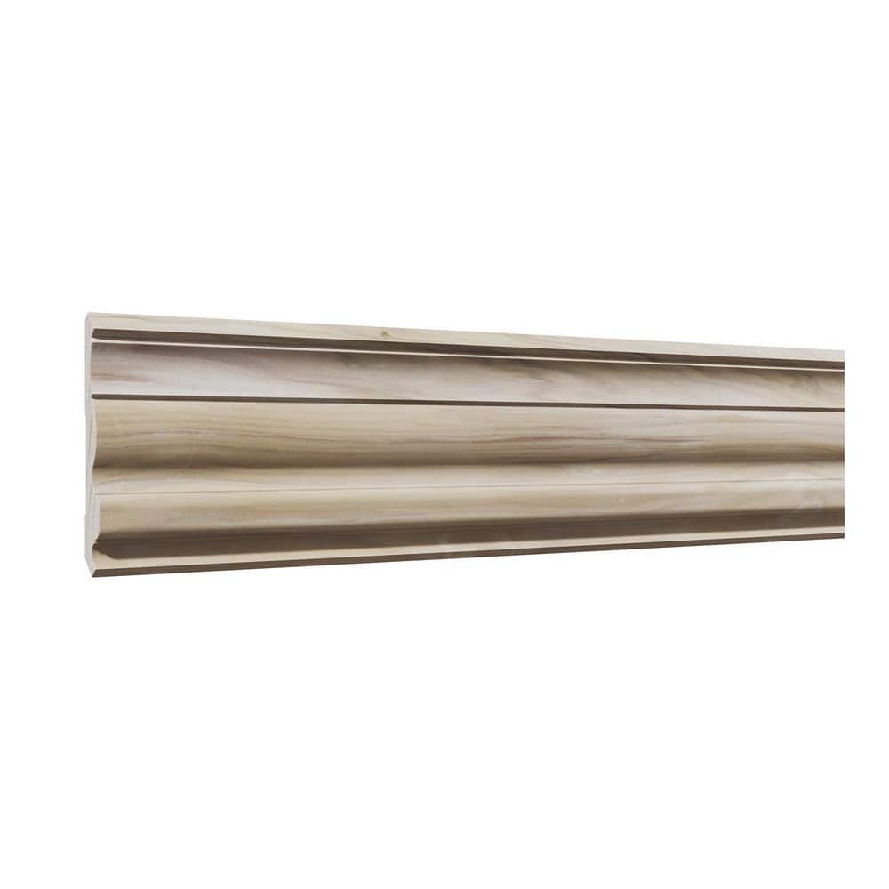 Ornamental Mouldings . 75 in. D x 5.25 in. W x 92 in. L Unfinished Poplar Wood Arvato Crown Moulding (1)