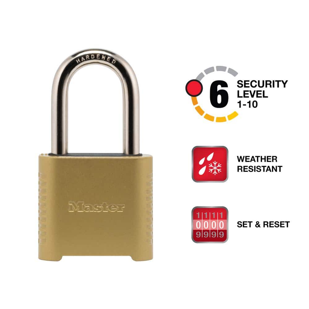 Master Lock Outdoor Combination Lock, 1-1/2 in. Shackle, Resettable, 2 Pack (3)