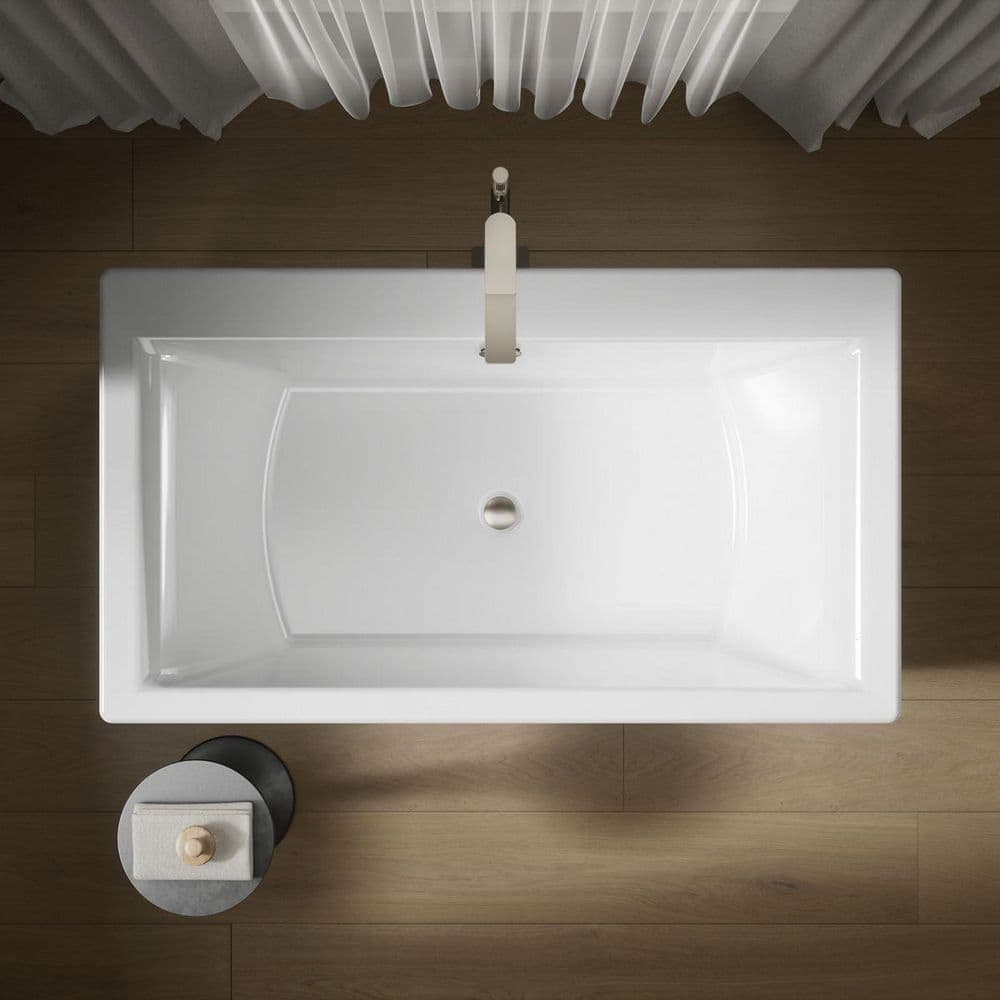 KOHLER Stargaze 60 in. x 34 in. Soaking Bathtub with Center Drain in White (3)