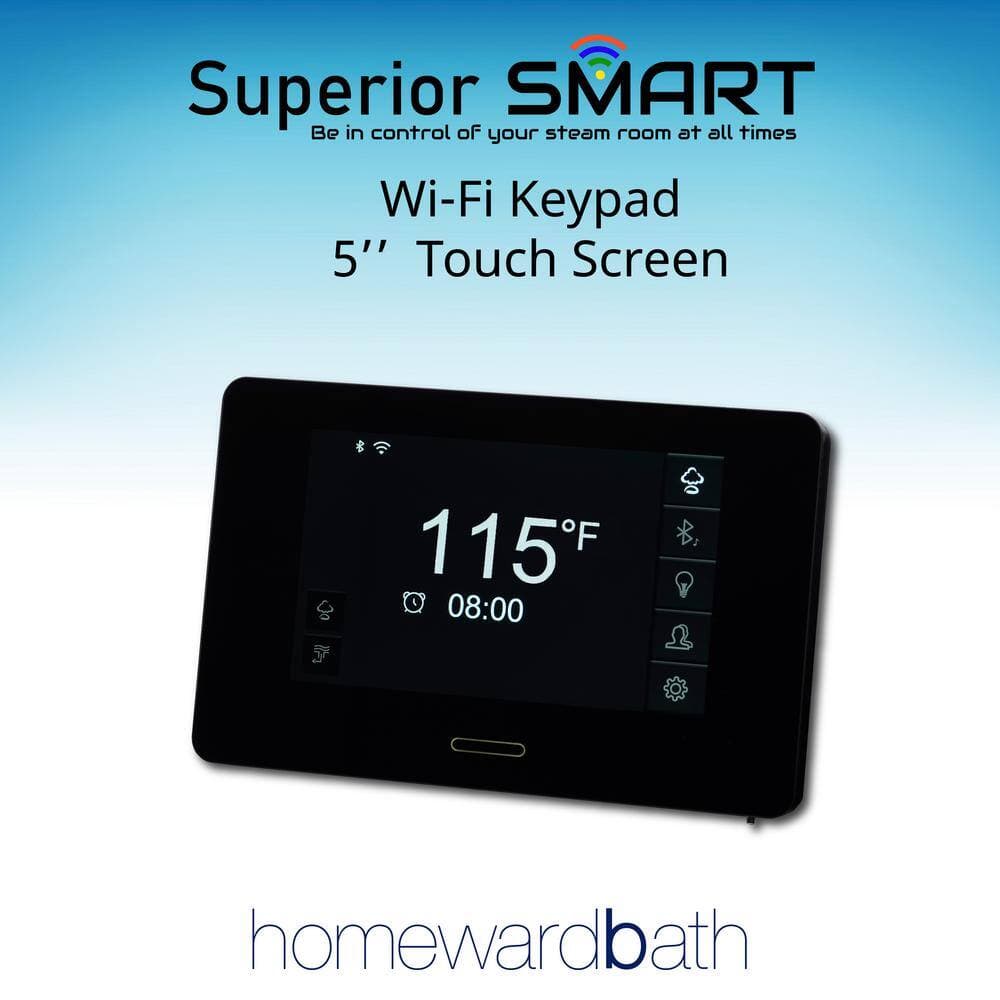Steam Planet Superior SMART 6kW Self-Draining Steam Bath Generator Kit, Wi-Fi Keypad in Black, Chrome Steam Outlet and 2 Speakers (3)
