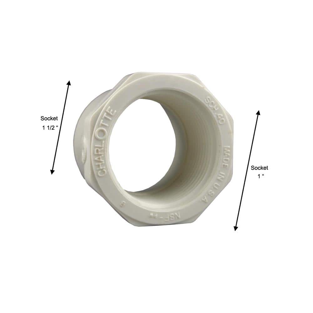 Charlotte Pipe 1-1/2 in. x 1 in. PVC Schedule 40 Spigot x FPT Reducer Bushing Fitting (4)