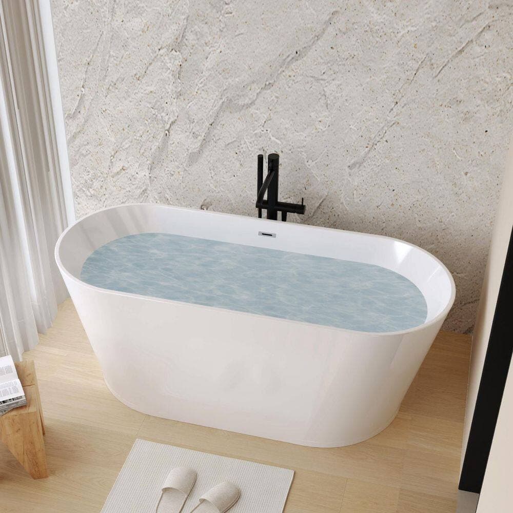 Boosicavelly 55 in. x 30 in. Acrylic Surface Freestanding Soaking Bathtub in Glossy White (2)