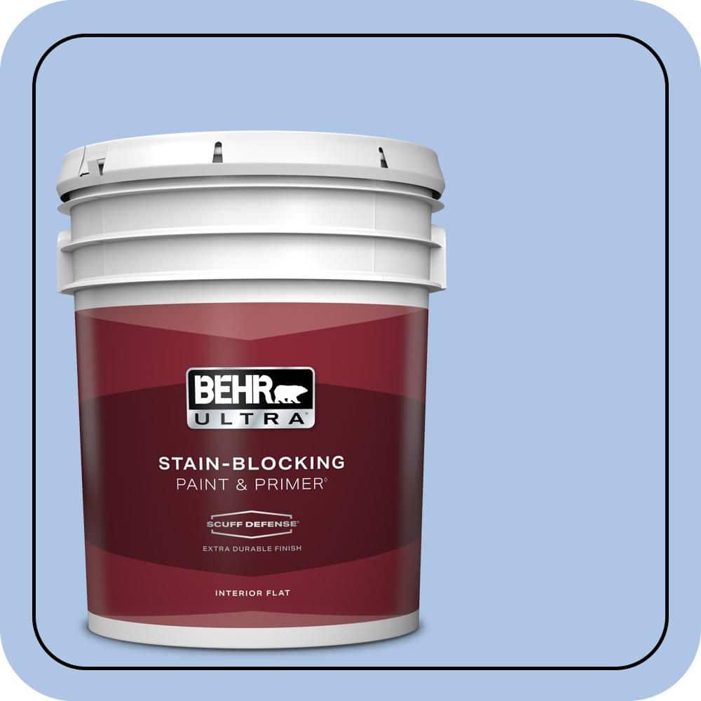 BEHR ULTRA 5 gal. #580B-4 Ocean Dream Extra Durable Flat Interior Paint & Primer (1)