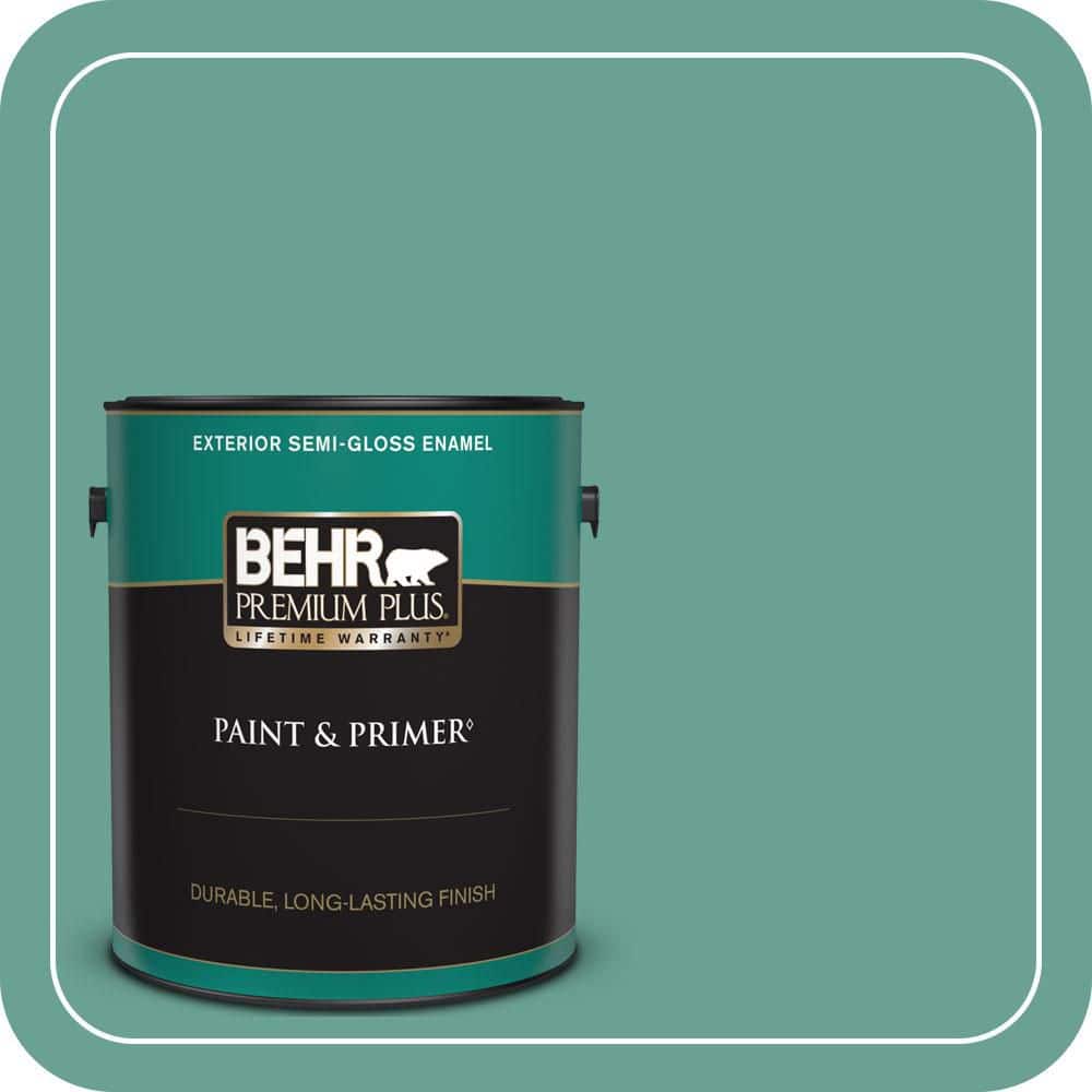 BEHR PREMIUM PLUS 1 gal. #T17-15 Jade Dragon Semi-Gloss Enamel Exterior Paint & Primer